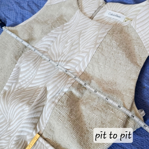 Calvin Klein | Size 6 | Ivory Tan Zebra Print Textured Color Block - Picture 13 of 15